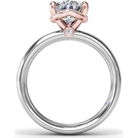 Floating Halo Pear-Shaped Diamond Engagement Ring Setting with Wide Band by Fana - 0.08 Carat Total Diamond Weight