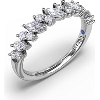 Floating Marquise and Round Diamond Band by Fana - 0.74 Carat Total Diamond Weight