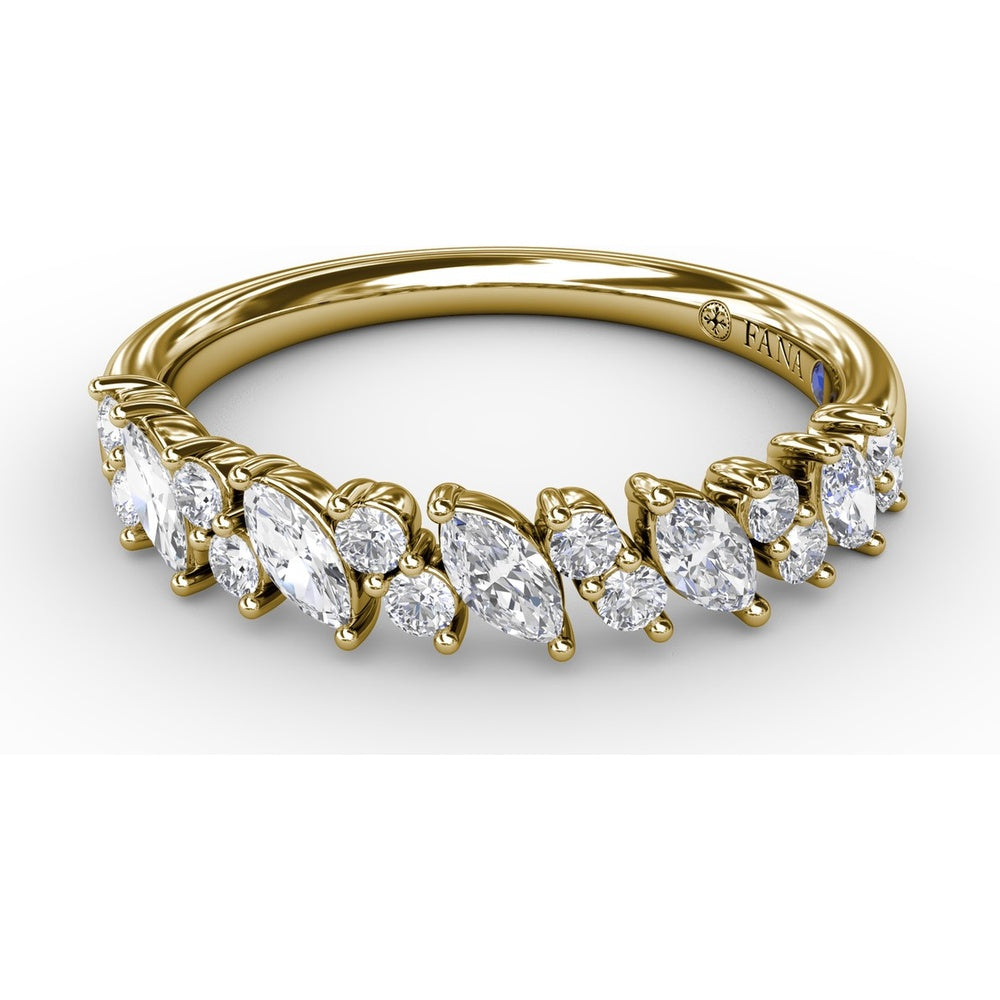 Floating Marquise and Round Diamond Band by Fana - 0.74 Carat Total Diamond Weight