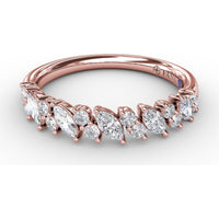 Floating Marquise and Round Diamond Band by Fana - 0.74 Carat Total Diamond Weight