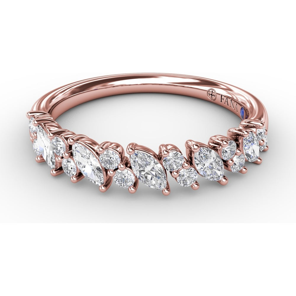 Floating Marquise and Round Diamond Band by Fana - 0.74 Carat Total Diamond Weight