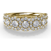 Floral Band with Halo Set Round Diamonds by Fana - 1.32 Carat Total Diamond Weight