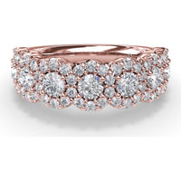 Floral Band with Halo Set Round Diamonds by Fana - 1.32 Carat Total Diamond Weight