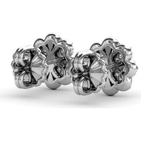 Floral Cluster Diamond Stud Earrings with Round Brilliant Halo Setting by Fana - 0.82 Carat Total Diamond Weight