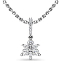 Floral Cluster Pendant with Marquise and Round Diamonds by Fana - 0.39 Carat Total Diamond Weight