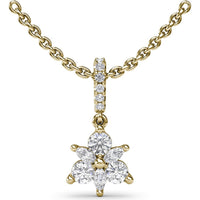 Floral Cluster Pendant with Marquise and Round Diamonds by Fana - 0.39 Carat Total Diamond Weight