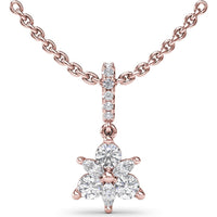 Floral Cluster Pendant with Marquise and Round Diamonds by Fana - 0.39 Carat Total Diamond Weight
