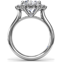 Floral Halo Engagement Ring Setting with Round Diamond Accents by Fana - 0.56 Carat Total Diamond Weight