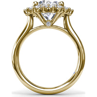 Floral Halo Engagement Ring Setting with Round Diamond Accents by Fana - 0.56 Carat Total Diamond Weight