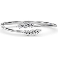 Floral Love Bangle with Mixed Shape Round, Marquise, and Teardrop Diamonds by Fana - 1.84 Carat Total Diamond Weight