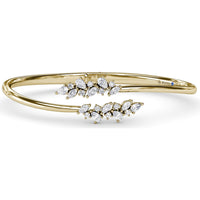 Floral Love Bangle with Mixed Shape Round, Marquise, and Teardrop Diamonds by Fana - 1.84 Carat Total Diamond Weight