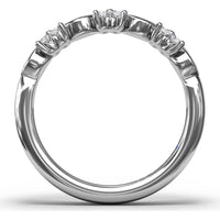 Floral Ring with Bezel-Set Marquise and Prong-Set Round Diamonds by Fana - 0.29 Carat Total Diamond Weight
