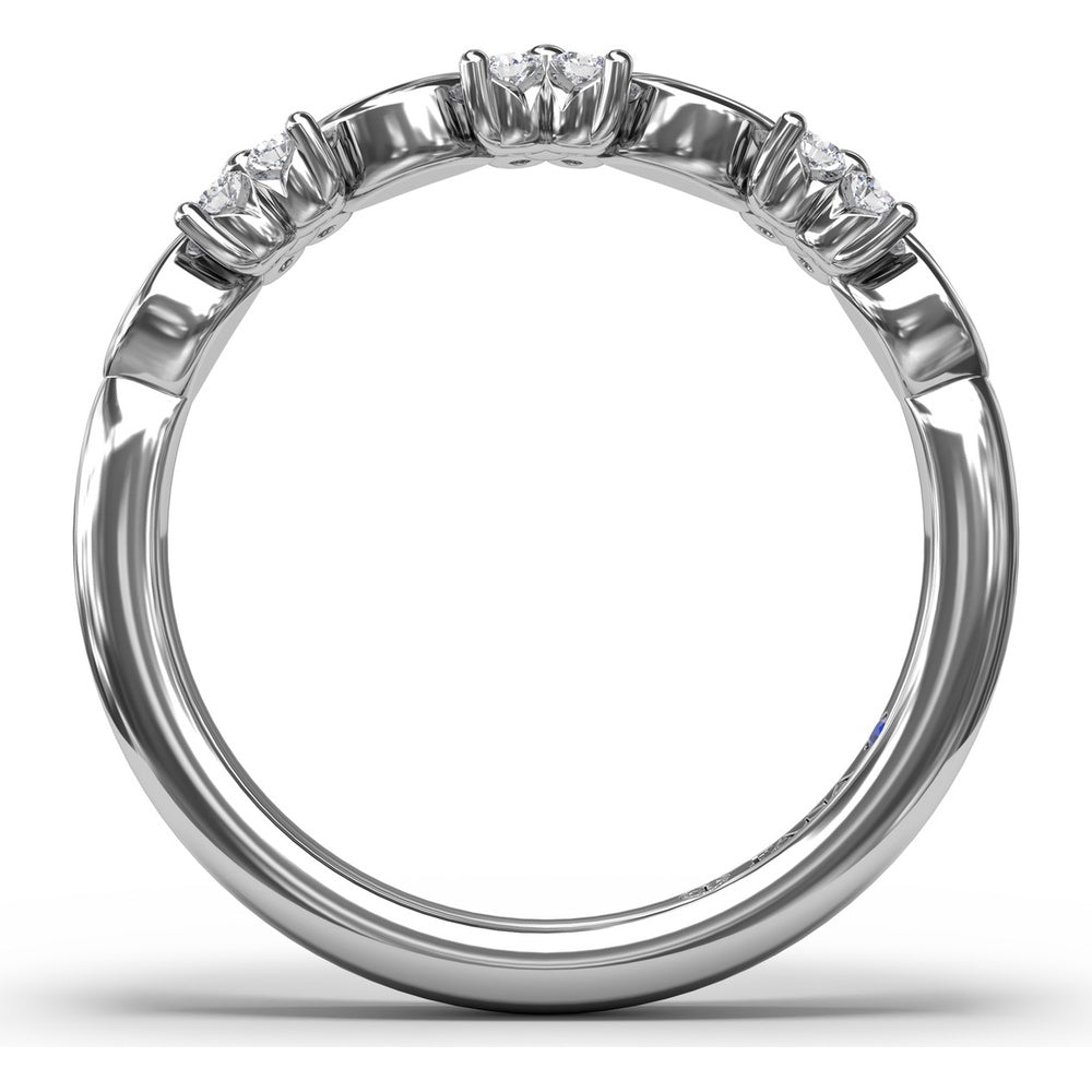 Floral Ring with Bezel-Set Marquise and Prong-Set Round Diamonds by Fana - 0.29 Carat Total Diamond Weight