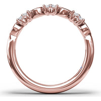 Floral Ring with Bezel-Set Marquise and Prong-Set Round Diamonds by Fana - 0.29 Carat Total Diamond Weight