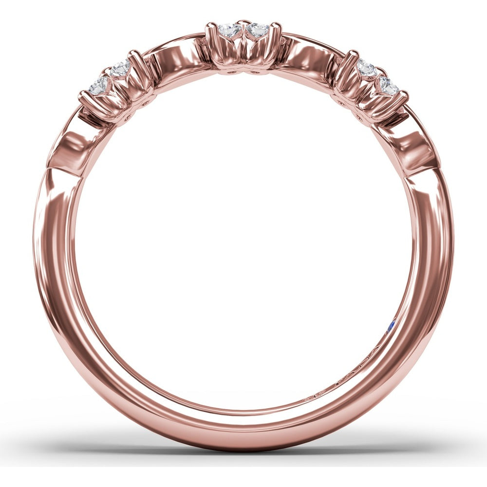 Floral Ring with Bezel-Set Marquise and Prong-Set Round Diamonds by Fana - 0.29 Carat Total Diamond Weight