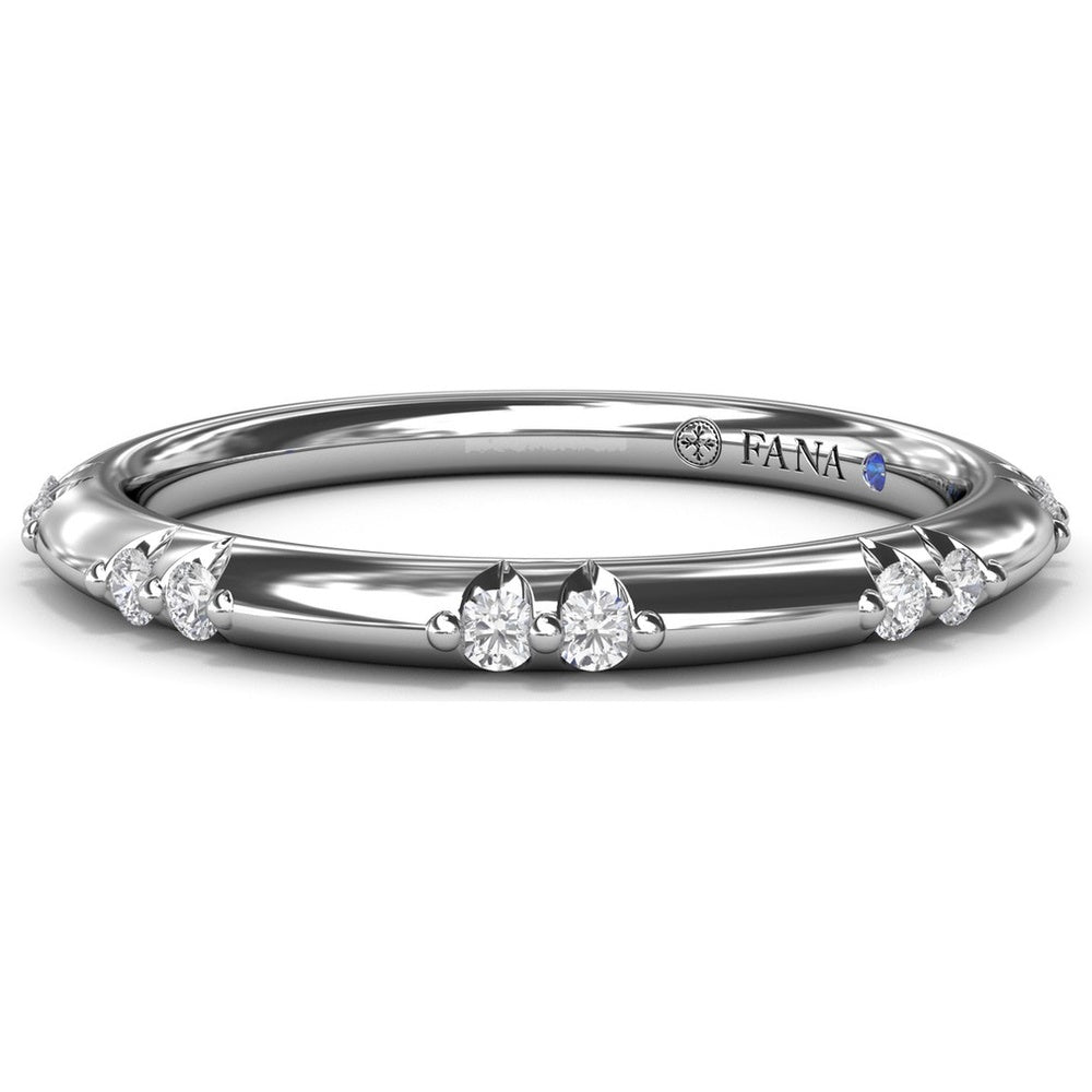 Flush Set Diamond Band with Round Brilliant Diamonds by Fana - 0.13 Carat Total Diamond Weight