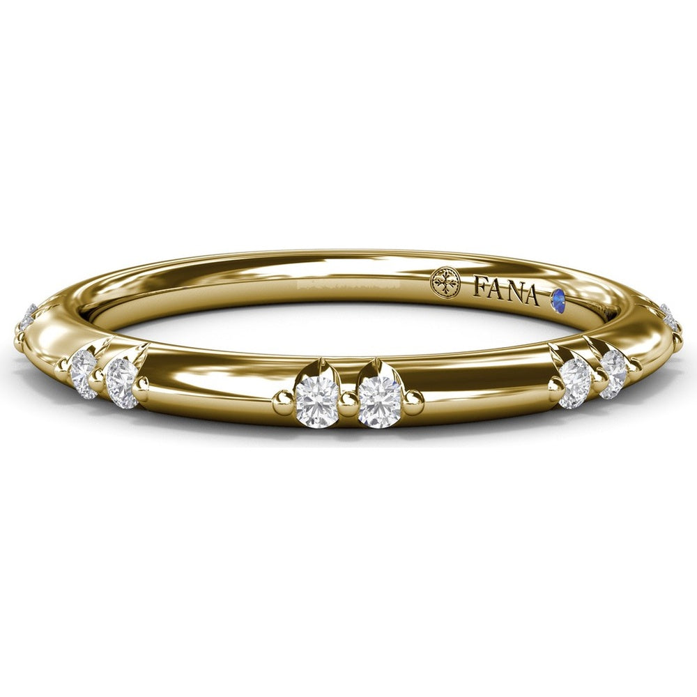 Flush Set Diamond Band with Round Brilliant Diamonds by Fana - 0.13 Carat Total Diamond Weight