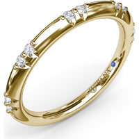 Flush Set Diamond Band with Round Brilliant Diamonds by Fana - 0.13 Carat Total Diamond Weight