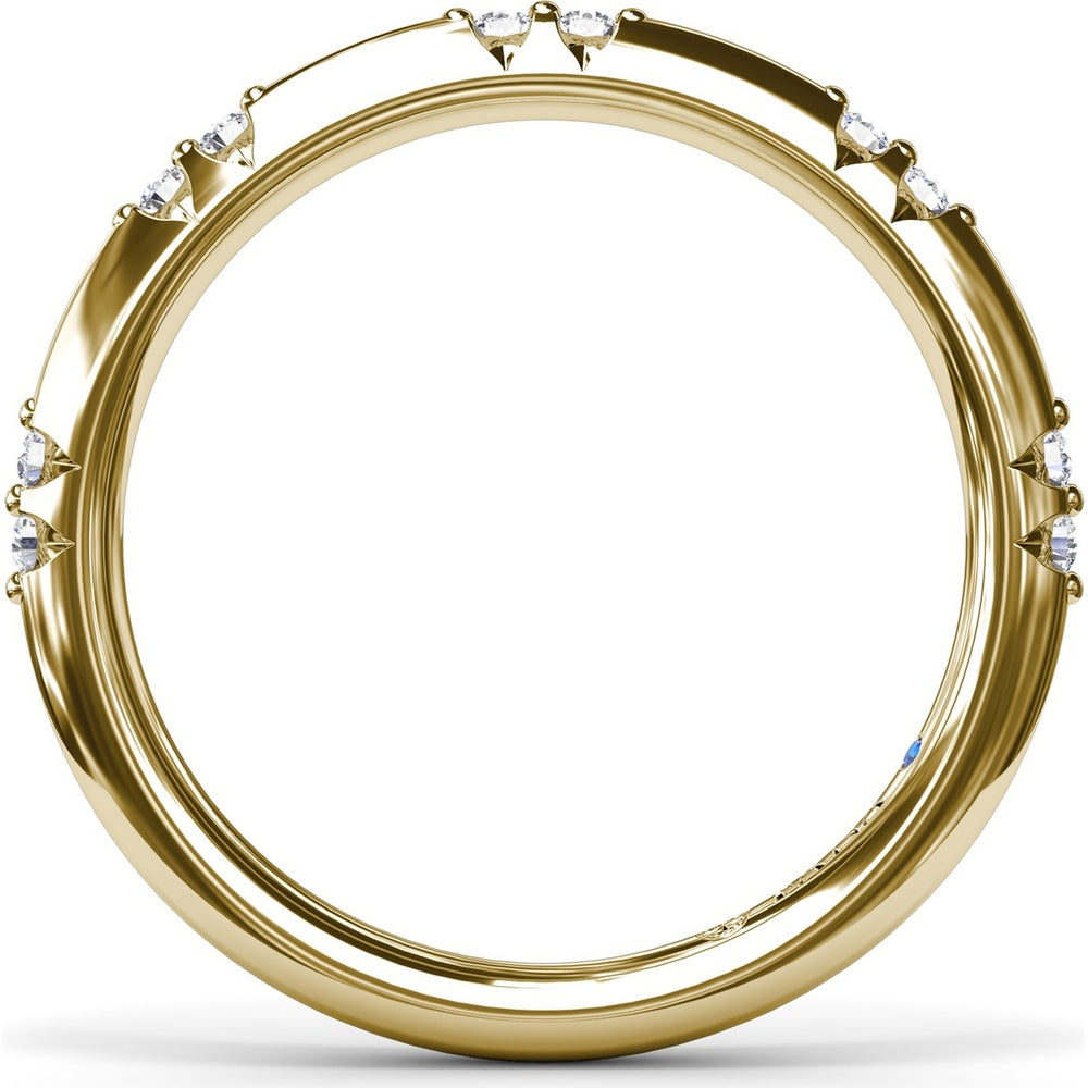 Flush Set Diamond Band with Round Brilliant Diamonds by Fana - 0.13 Carat Total Diamond Weight