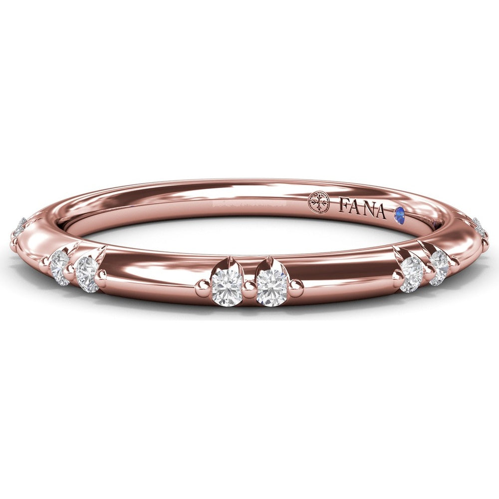 Flush Set Diamond Band with Round Brilliant Diamonds by Fana - 0.13 Carat Total Diamond Weight