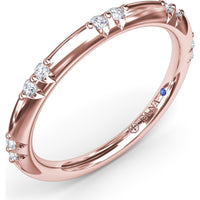 Flush Set Diamond Band with Round Brilliant Diamonds by Fana - 0.13 Carat Total Diamond Weight
