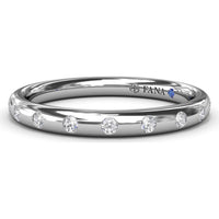 Flush Set Round Diamond Wedding Band with Polished Rounded Profile by Fana - 0.27 Carat Total Diamond Weight