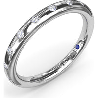 Flush Set Round Diamond Wedding Band with Polished Rounded Profile by Fana - 0.27 Carat Total Diamond Weight