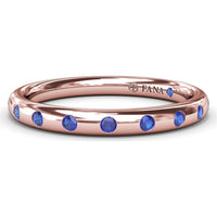Flush Set Round Sapphire Wedding Band by Fana - 0.38 Carat Total Sapphire Weight