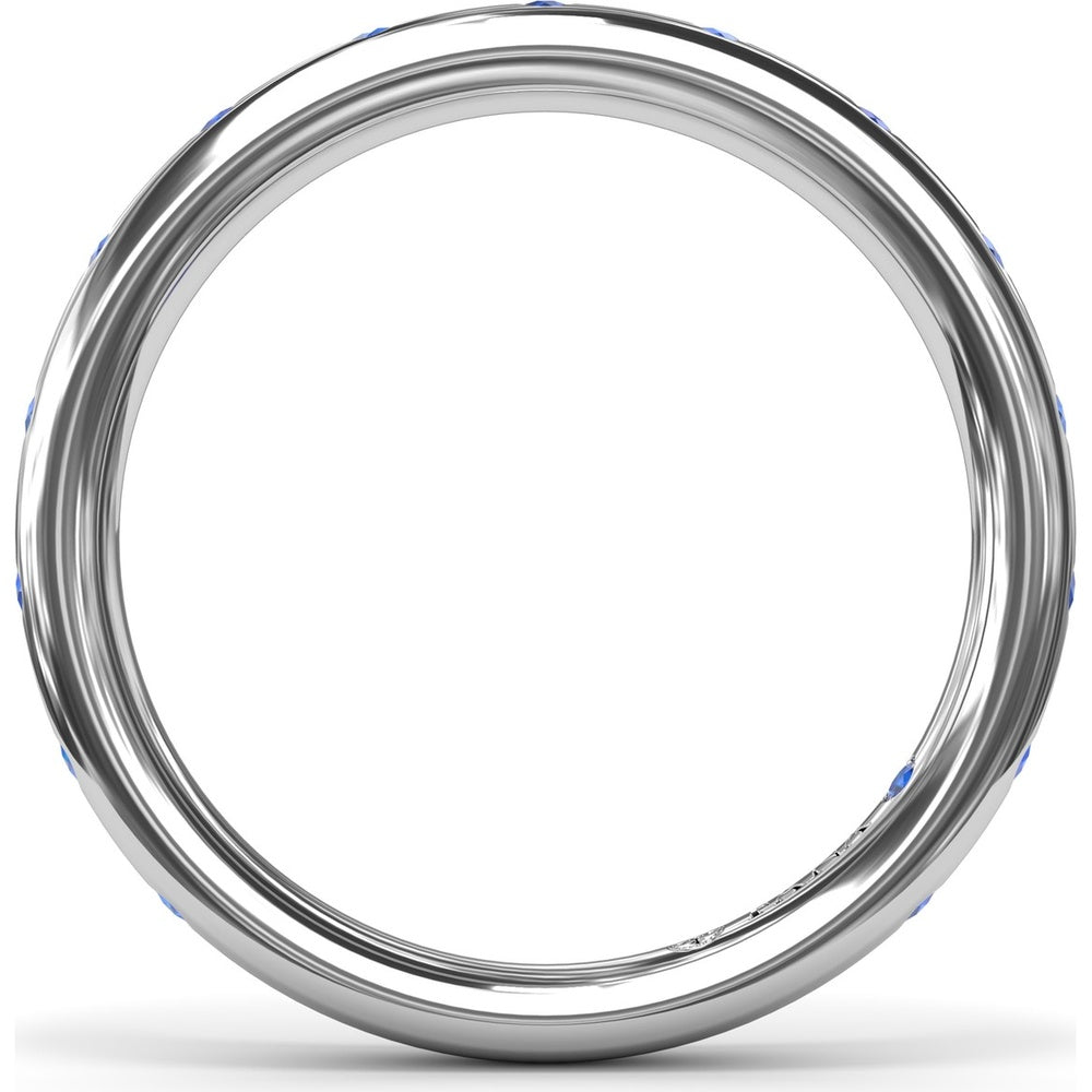 Flush Set Round Sapphire Wedding Band by Fana - 0.38 Carat Total Sapphire Weight