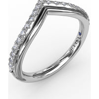 French Pavé Chevron Diamond Band with Round Diamonds by Fana - 0.23 Carat Total Diamond Weight