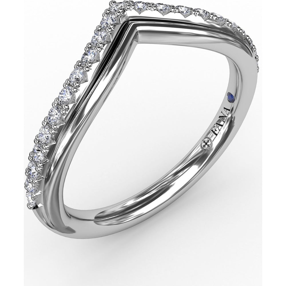French Pavé Chevron Diamond Band with Round Diamonds by Fana - 0.23 Carat Total Diamond Weight