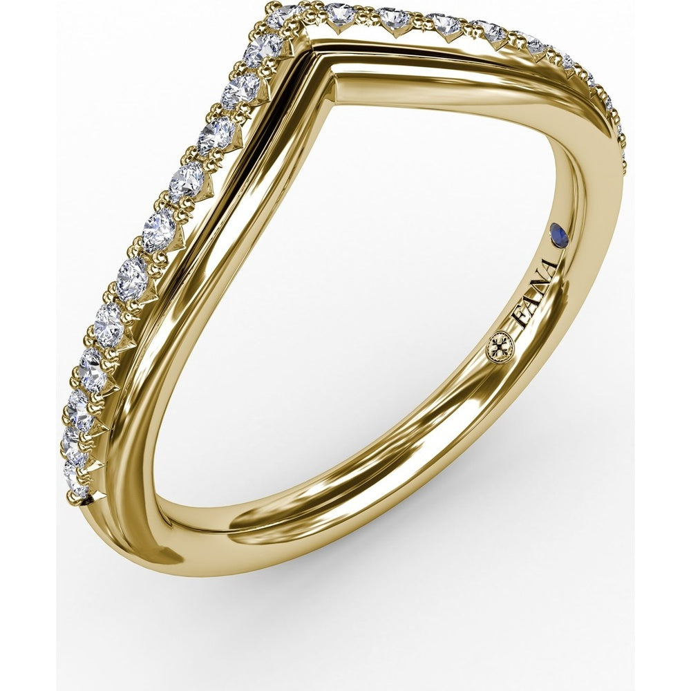 French Pavé Chevron Diamond Band with Round Diamonds by Fana - 0.23 Carat Total Diamond Weight