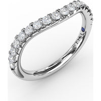 French Pavé Contour Diamond Band with Round Diamonds by Fana - 0.36 Carat Total Diamond Weight
