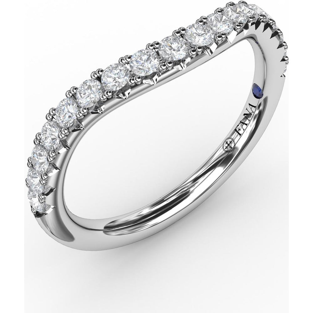 French Pavé Contour Diamond Band with Round Diamonds by Fana - 0.36 Carat Total Diamond Weight