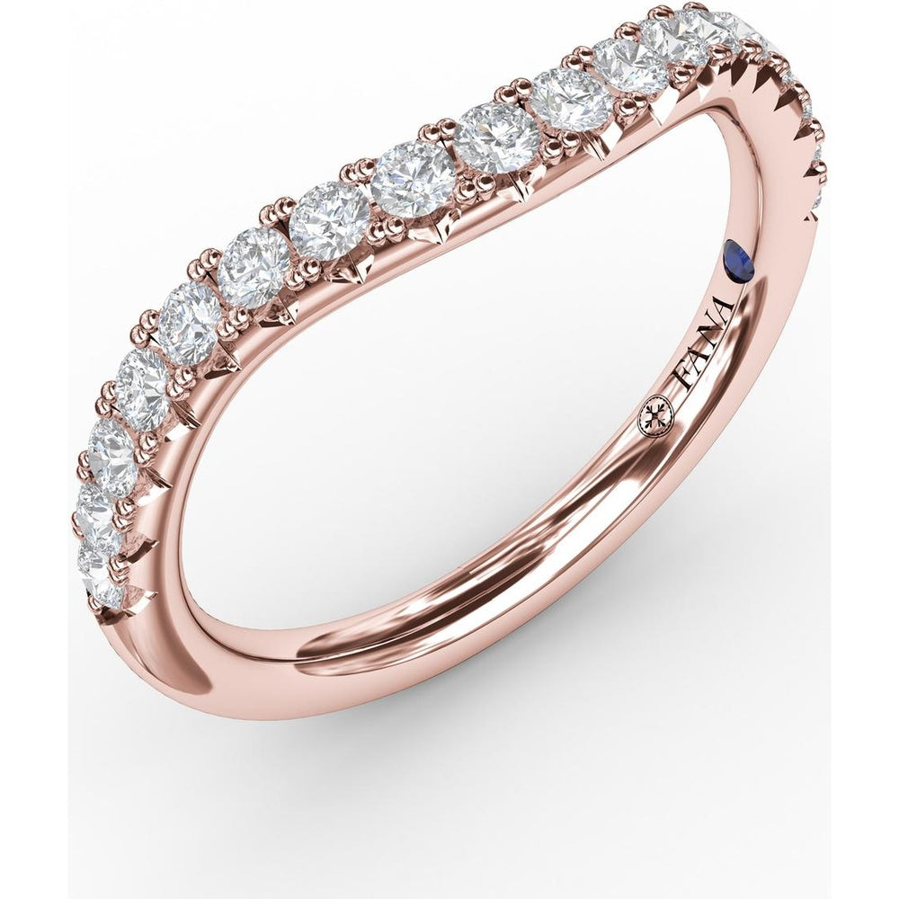 French Pavé Contour Diamond Band with Round Diamonds by Fana - 0.36 Carat Total Diamond Weight