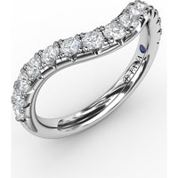 French Pavé Set Contour Diamond Band with Round Brilliant Diamonds by Fana - 0.68 Carat Total Diamond Weight