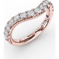 French Pavé Set Contour Diamond Band with Round Brilliant Diamonds by Fana - 0.68 Carat Total Diamond Weight