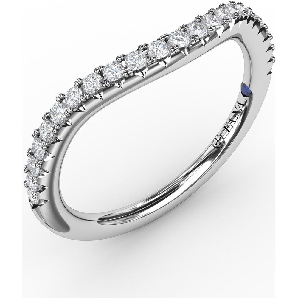 French Pavé Set Contour Diamond Band with Round Diamonds by Fana - 0.23 Carat Total Diamond Weight