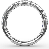 French Pavé Set Round Diamond Anniversary Band by Fana - 0.53 Carat Total Diamond Weight