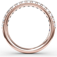 French Pavé Set Round Diamond Anniversary Band by Fana - 0.53 Carat Total Diamond Weight