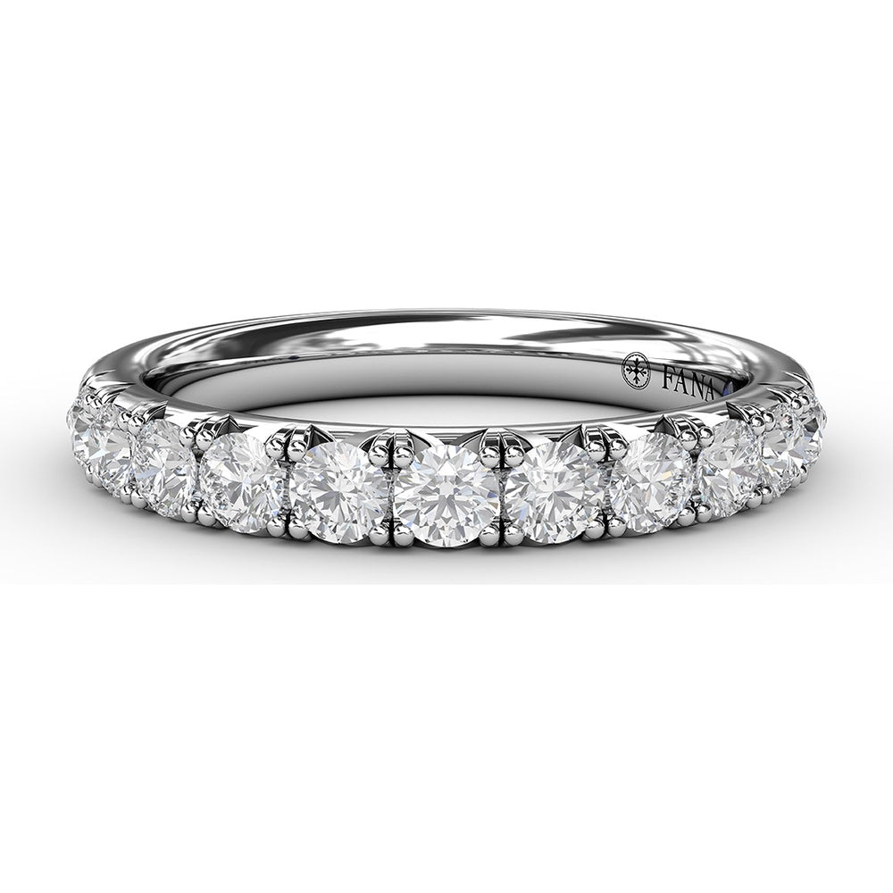 French Pavé Set Round Diamond Anniversary Band by Fana - 0.66 Carat Total Diamond Weight