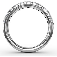 French Pavé Set Round Diamond Anniversary Band by Fana - 0.66 Carat Total Diamond Weight