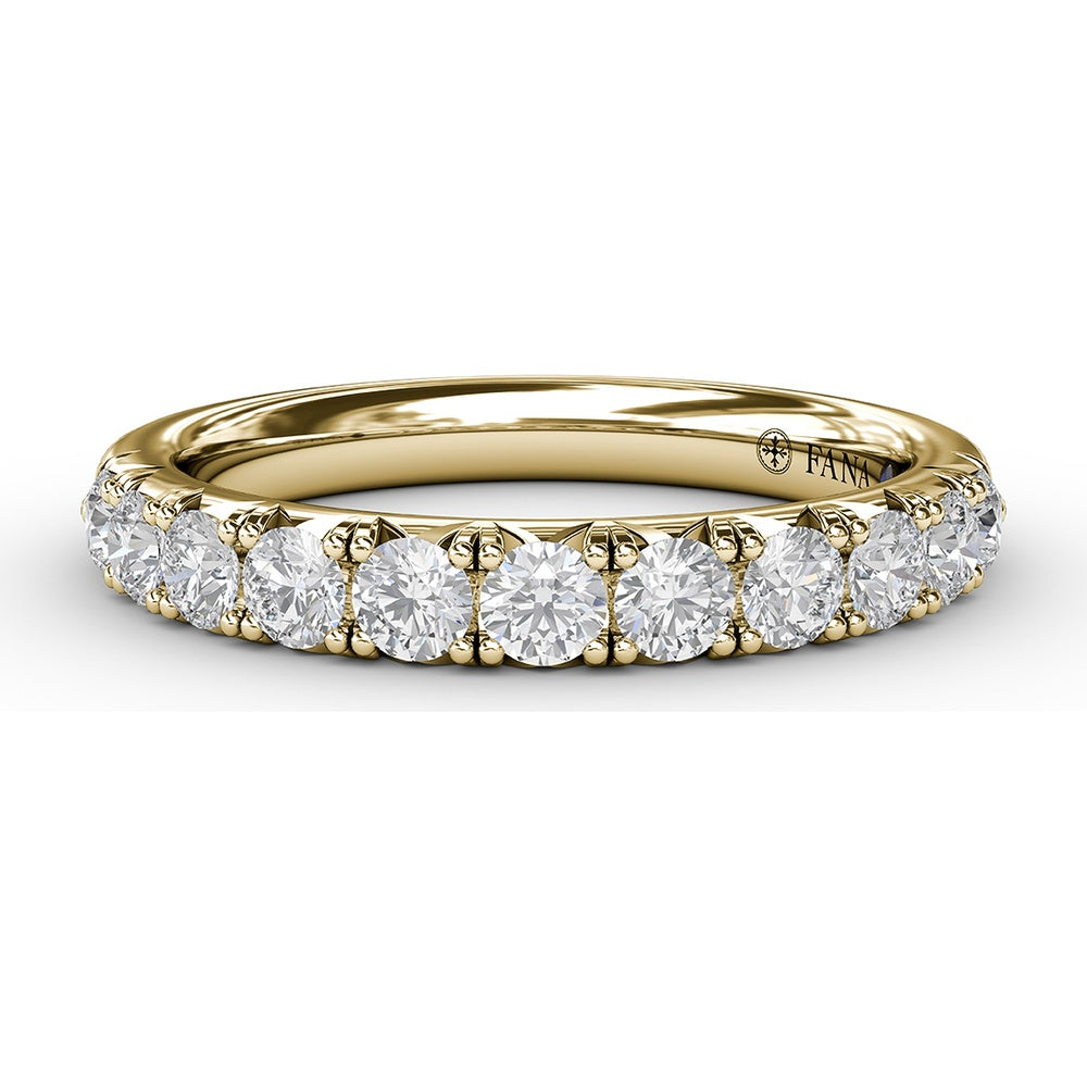 French Pavé Set Round Diamond Anniversary Band by Fana - 0.66 Carat Total Diamond Weight