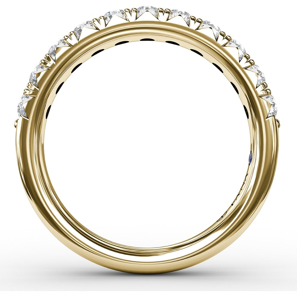 French Pavé Set Round Diamond Anniversary Band by Fana - 0.66 Carat Total Diamond Weight