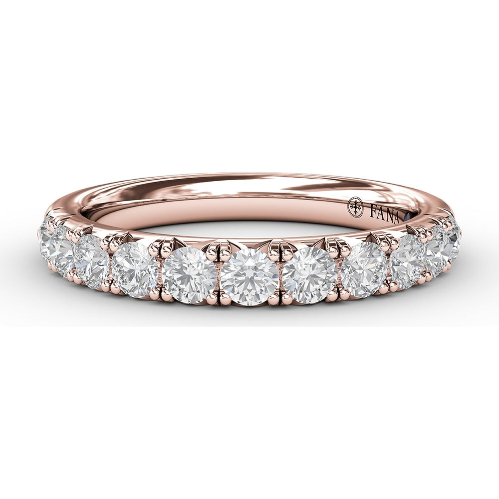 French Pavé Set Round Diamond Anniversary Band by Fana - 0.66 Carat Total Diamond Weight