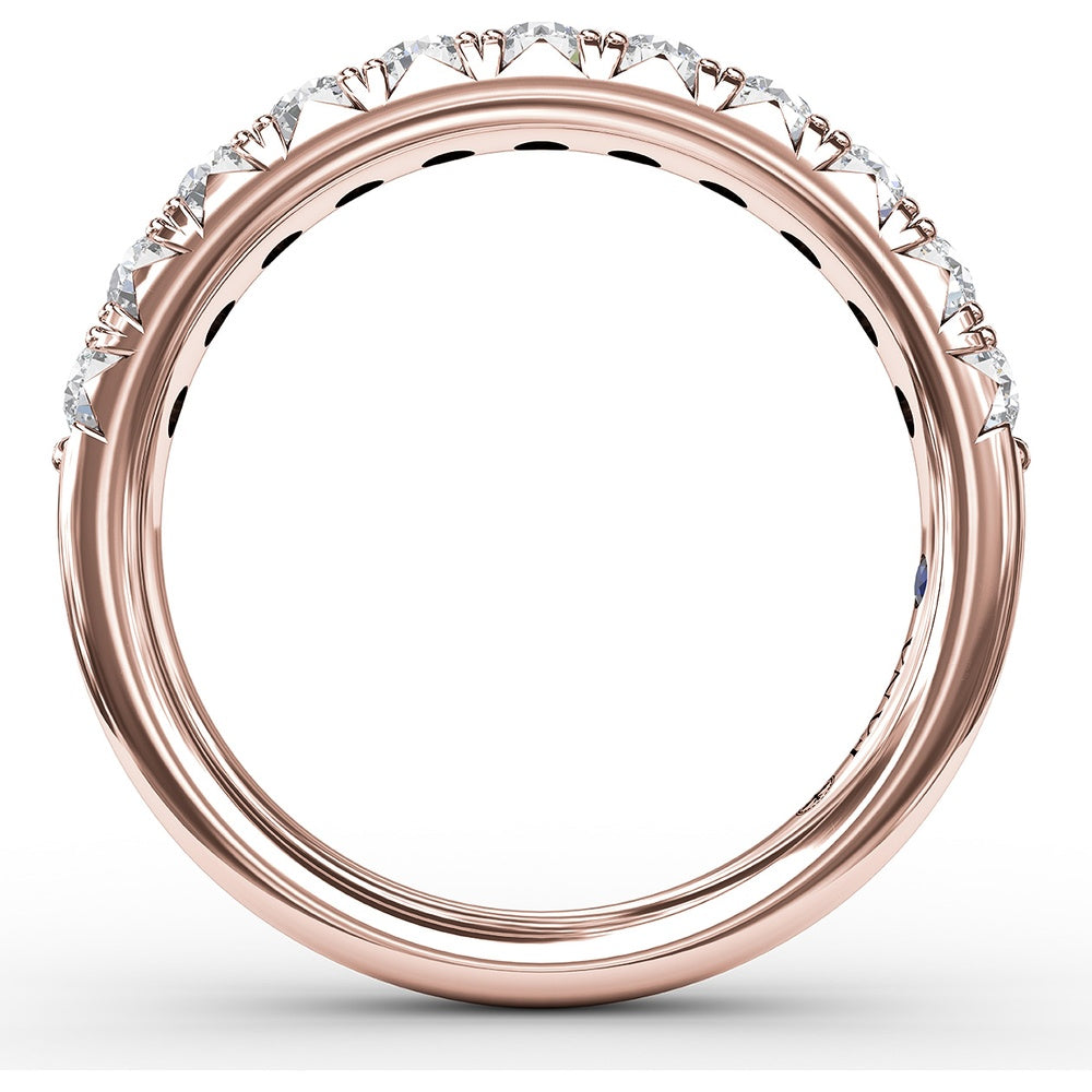 French Pavé Set Round Diamond Anniversary Band by Fana - 0.66 Carat Total Diamond Weight