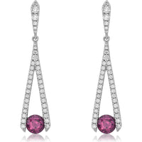 Garnet and Diamond Omakase Earrings in 18K White Gold by Charles Krypell