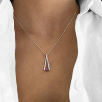 Garnet and Diamond Omakase Necklace in 18K White Gold by Charles Krypell