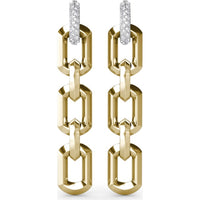 Geometric Link Drop Earrings with Pavé Set Round Diamonds by Fana - 0.51 Carat Total Diamond Weight