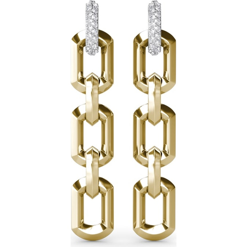 Geometric Link Drop Earrings with Pavé Set Round Diamonds by Fana - 0.51 Carat Total Diamond Weight
